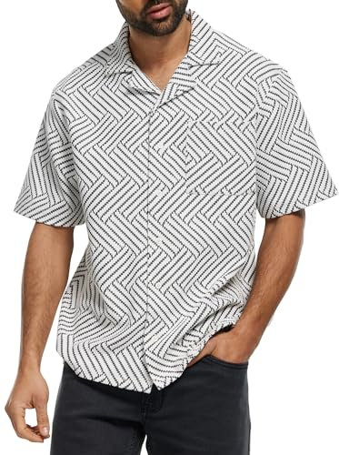 Indicode Herren INProvo Kurzarmhemd mit Kent-Kragen | Herrenhemd für Männer Charcoal Mix, XL