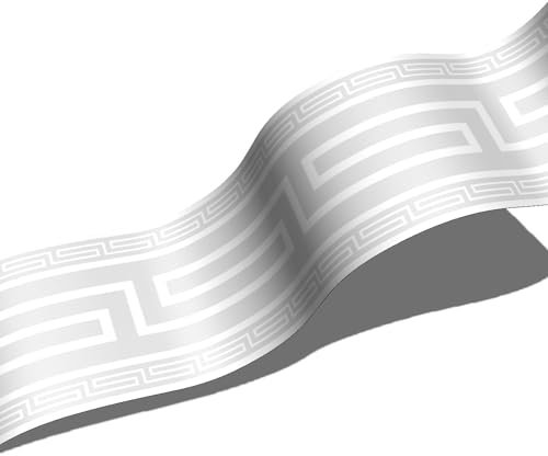 FUNLIFE 2 Rouleaux Frise Murale Gris Clair géométrie Adhesive Sticker Autocollante pour Cuisine,Salle de Bains, Plafond, Salon, Chambre Décoration 10cm X 200cm