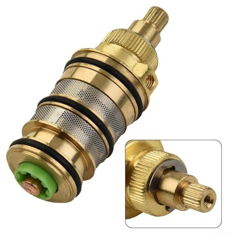 Shower Mixer Valve, Brass Thermostatic Cartridge With Temperature Control Bar Repair Kit Replacement for Shower Bar Mixer Valve