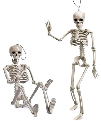 AIXIMA Decorazioni di Halloween Scheletri di Halloween Decorazioni Realistiche per Interni ed Esterni, 2 Pezzi Scheletri Di Halloween, per Decorazioni del Cimitero di Halloween