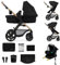 Kinderkraft MOOV2 Kinderwagen 4 in 1 Kinderwagenset bis 26 kg mit Kindersitz I-SIZE 40-75 cm, Buggy Funktion, Liegeposition verstellbar, Große ausziehbare Verdeck, Eva-Schaum-Räder, Schwarz