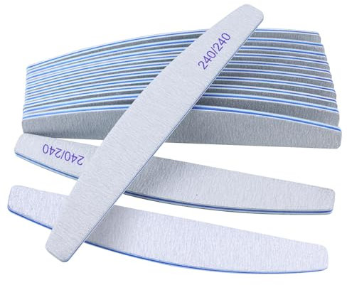 Lima per unghie, grana 240/240, lime professionali per unghie, piastra smeriglio, strumenti per manicure, lavabili, riutilizzabili, set di lime per unghie double face, per gel acrilico, naturale