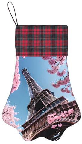OUSXC Ölgemälde Paris Eiffelturm Weihnachten Hund Kralle Dekorative Socken Familienfest Weihnachten Party Dekoration