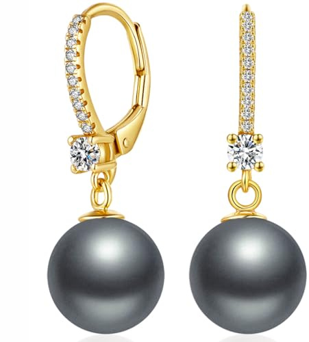 jiamiaoi Boucles D'Oreilles Perle Femme Argent 925, Boucle D'Oreille Perle Blanche Pendante Bijoux Femme