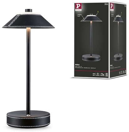 Paulmann 71173 Mob Tischl Pellini LED WhiteSw dim 3W USBC Schwarz PU Leather Metall
