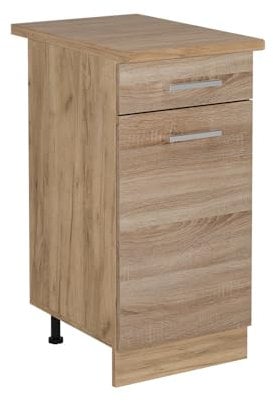 Vicco Küchenunterschrank R-Line, Schubladenschrank für die Küche, Sonoma, 40 cm, AP Eiche