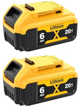 6.0Ah DCB182 Replacement for Dewalt 18V Battery,Compatible with Dewalt Batteries DCB200 DCB184 DCB101 DCB107 DCB112 DCB105 DCB115 DCB203 with LED Indicator (2 Pack)