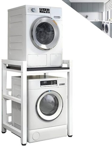 Support de sèche-linge à hauteur réglable, kit d'empilage portable pour le rangement du sèche-linge et du lave-vaisselle, étagère de rangement pour lave-linge et sèche-linge, capacité de 400