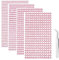 iJiZuo 4 Fogli 1792 Pezzi Strass Autoadesivo, con Pinzette, 3/4/5/6 mm Gemme Rotondo di Perline, Acrilico Diamante Strass Sticker, per Telefono PC Decorazione Fai da Te, Make-up, Unghie-Rosa
