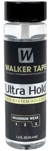 Ultra Hold Brush On Adhesive 41.4ml Hair Glue For Toupee, Hair Systems, Weaves, Wigs, Walker Tape, Hair Extensions, With A Strong Hold & Built in Brush - 1 pack