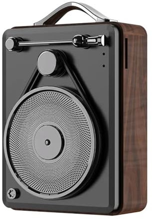 Vocdikficy Altoparlante Bluetooth retrò, Altoparlante Subwoofer Audio Bluetooth Vintage Portatile, Cassa Acustica per per Casa e Ufficio