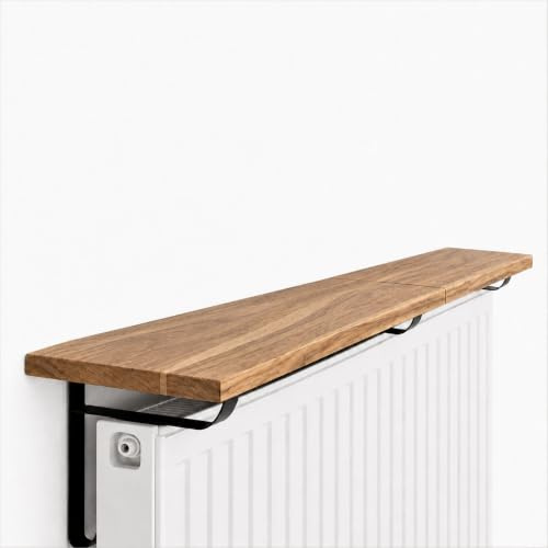 yapinto Radiator Shelf 100 cm – No-Drill & Renter-Friendly – Heat-Resistant Finish – Easy Installation – Decorative Floating Shelf Above Radiator - Burnwood Pine