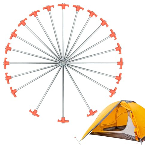 Tktouci Ground Stakes Tent - Ground Stakes Camping Pegs | Heavy Duty Outdoor Tarp Pitching Nails Canopy Spikes for Trekking Beach Garden Mountain Hiking