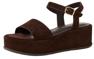 Tamaris Damen Sandalette mit Keilabsatz, braun, 37 EU