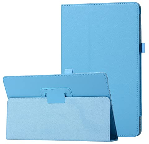 ADVDJBV Tablet-Hülle Textur Ledertablettenkoffer for Sony Xperia Z2 Slim Faltständer Folio Protector Stoßfest Rückseite mit Halter(Light Blue)