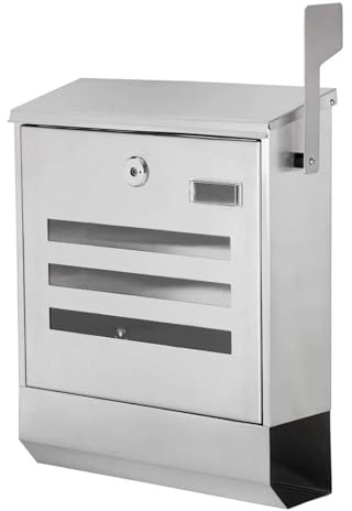 Post Box Outdoor mit Schlüsselschloss, Briefkästen mit Unabhängiger Zeitungsrolle, Geeignet for Zuhause und die Schule, 34,5 × 10,5 × 42 cm