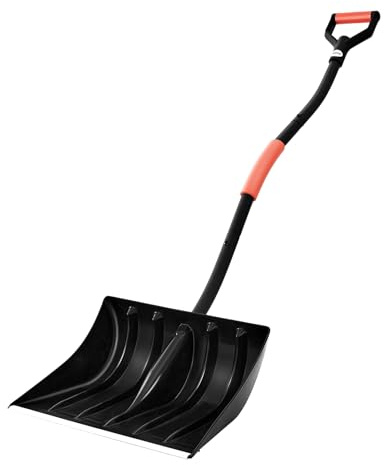 VEVOR Snow Shovel for Driveway, 42cm Wide Snow Shovel with D-shaped Handles & Aluminum Blade, Large Capacity Snowplow Shovels, Lightweight Snows Removal Tool for Garden Car Camping Outdoors