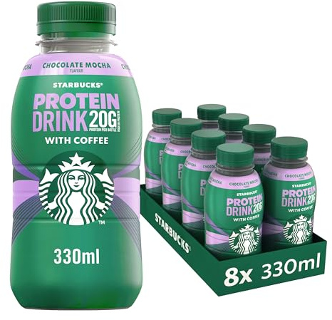 Starbucks® - Boisson Protein bouteille rPET 330 ml - Chocolat Mocha - Café Hyper-protéiné Prêt-à-Boire - Vendu en lot de 8