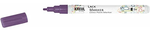 KREUL 47216 - Lackmalstift fine violett, mit Rundspitze Strichstärke 1 - 2 mm, zum Gestalten, Beschriften und Verzieren von kleinen, originellen Geschenken, Karten, uvm.