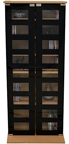 WATSONS MANHATTAN - Black Glass 344 CD / 128 DVD/Blu-ray/Media Storage Shelves
