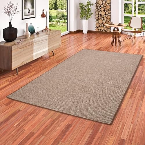 Snapstyle Schlingen Teppich Primo Braun Beige in 24 Größen