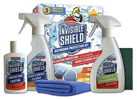 CLEAN X INVISIBLE SHIELD LIMESCALE & STAIN REMOVER FOR GLASS PORCELAIN CERAMICS 300ML BATHROOM PROTECTION CLEANING