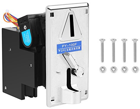 Walfront Gettoniere CPU Moneta Elettronica Selettore Accettatore CPU, Plastica Moneta Elettronica Parte Selettore Accettatore Distributore Gioco