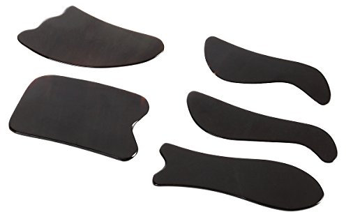 ROSENICE Gua Sha Schab-Massagewerkzeug, Wasserbüffelhorn, Gua Sha, Guasha, 5 Stück