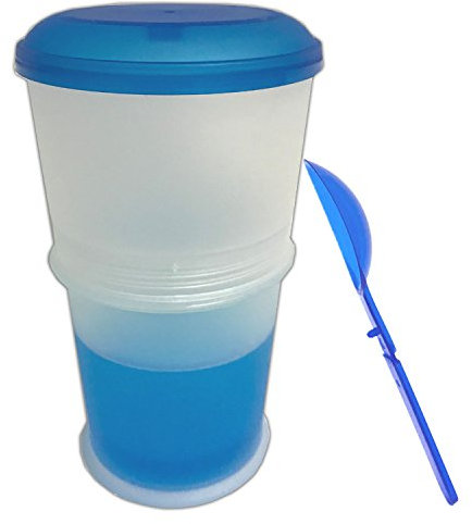 HAC24 Müsli to Go Becher mit Löffel Müslibecher Cornflakes Behälter Joghurtbecher