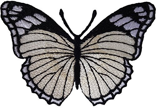 Cream Butterfly Patch Iron On Sew On Jeans Dress T Shirt Skirt Embroidered Badge