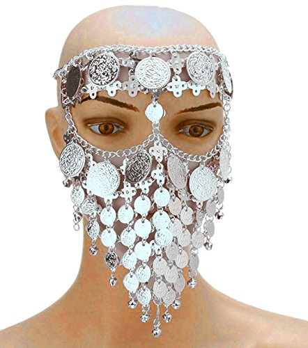 Astage Women Carnival Coin Veil Cosplay Face Chain Party Belly Dance Jewelry