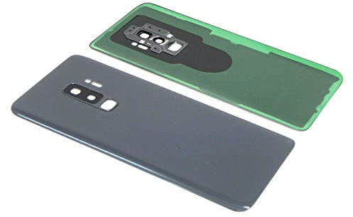 handywest Kompatibel für Samsung Galaxy S9 Plus SM-G965F Akkudeckel Backcover Rückseite Kleber Silver/Grau inkl Kleber inkl Kamera Glas