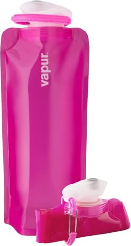 Vapur Flexible, Collapsible Wide Mouth Anti-Bottle with Detachable Carabiner, 23 Ounce, Magenta, Pack of 1
