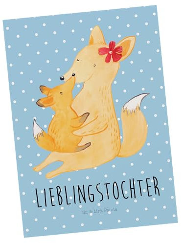 Mr. & Mrs. Panda Postkarte Fuchs Mama - Geschenk, Einladung, Einladungskarten Geburtstag, Mami, Grußkarte, Opa, Schwester, Oma, Lieblingstochter,