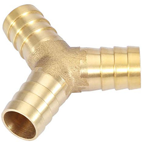 Tuyau en Laiton Barbelé, Tuyau en Laiton Y à 3 voies Adaptateur de Raccord Cannelé Raccord pour Tuyau Eau/Huile/Gaz/Air(14mm 1pcs)