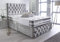 Sleep Factory's Silver Crushed Velvet Chesterfield 2 Drawer Divan Bed Set, Mattress & Headboard 3.0FT (Single)