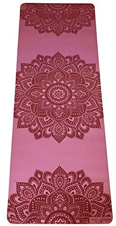 Yoga Design Lab Infinity Yogamatte | Umweltfreundlich, gepolstert und Anti-rutsch, bietet einzigartigen Halt | mit Tragegurt (Mandala Rose, 5mm)