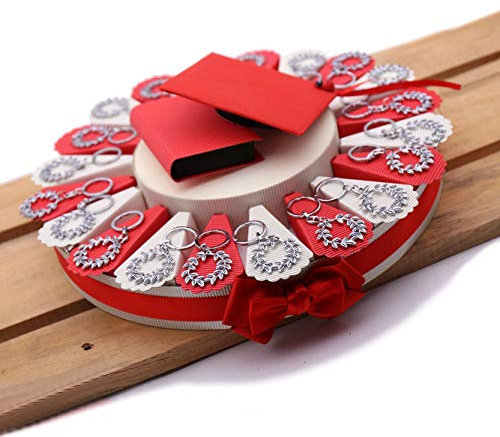 VialeMagico Torta Bomboniere Laurea Corona d'Alloro retrò Portachiavi 20 Bomboniere (TRG309P)