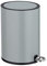WENKO Kosmetikeimer Monza 3 Liter, Bad Treteimer mit Easy-Close Absenkautomatik, integrierter Müllbeutelhalter, Grau matt