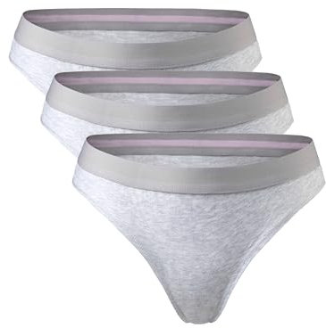DANISH ENDURANCE Damen Tanga aus Bio-Baumwolle 3 Pack (Grau, X-Small)
