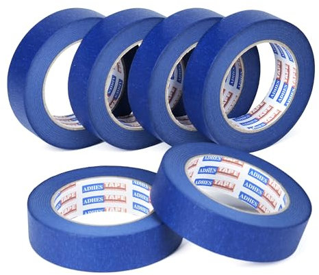 ADHES Malerkrepp Blaues maler klebebänder UV-Schutz für Malerarbeiten,Saubere Kanten,Keinerlei Rückstände,24mm x 54m,6rolle…