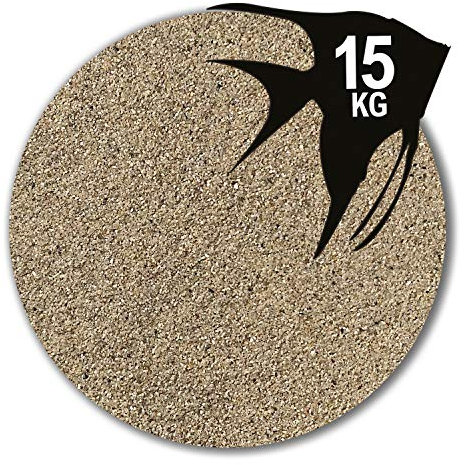 Anbobo Müller GmbH 15 kg Aquariumsand beige Aquariumkies Natur feuergetrocknet und gerundet 25 Körnungen (0,1-0,5 mm)