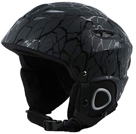 Casque De Ski, Cyclisme Ski Snowboard Snowboard Casque Léger Moulé Intégralement pour Hommes Femmes Enfants Black Stripes M