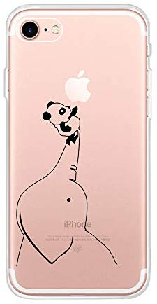 CrazyLemon Hülle für iPhone 5S 5 / iPhone SE 1. Generation, Ultra Transparent Silikon, Kreativ TPU Soft Cover, Kratzfest, Wasserdicht, Elefant Panda