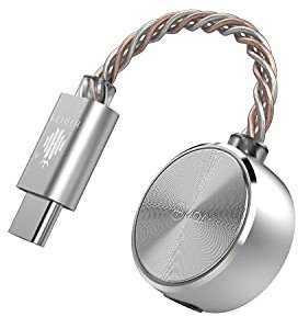 HIDIZS S3 PRO Dongle DAC ad alta risoluzione ultra portatile, supporto 8X MQA, PCM fino a 32 bit/384 kHz, amplificatore di decodifica DSD128 convertitore di cavo audio di tipo C (argento)
