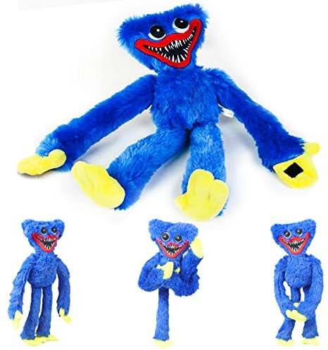 ARIEL-GXR Huggy-Wuggy Plushies Toy, bule Plush Doll with Kissy Missy Smiling Monster Horror Plush Monster Toy for Kids Game Fan