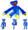 ARIEL-GXR Huggy-Wuggy Plushies Toy, bule Plush Doll with Kissy Missy Smiling Monster Horror Plush Monster Toy for Kids Game Fan