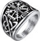 FaithHeart Viking Style Fingerring Personalisierter Vegvisir Fingerring Retro Siegelring Kompass Ring mit Keltischer Knot Herren Männer Fingerring mit Gravur