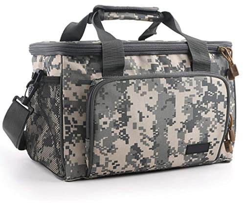 Jorzer Angelgerät Tasche Tackle-Aufbewahrungstasche Tragetasche Umhängetasche wasserdichte Tackle-Box Tragbar für Angelzubehör - Camouflage Angeln Holdall
