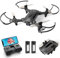 DEERC Drone for Kids with Camera 1080P HD FPV, D40 Foldable Mini Quadcopter for Beginners with Throw to Go, Altitude Hold, Voice Control, Trajectory Flight, Gesture Selfie, 3D Flips, 2 Batteries